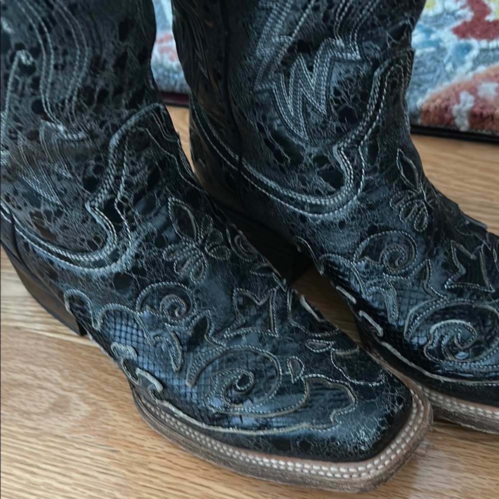 Women’s Corral Black Python Overlay Boots